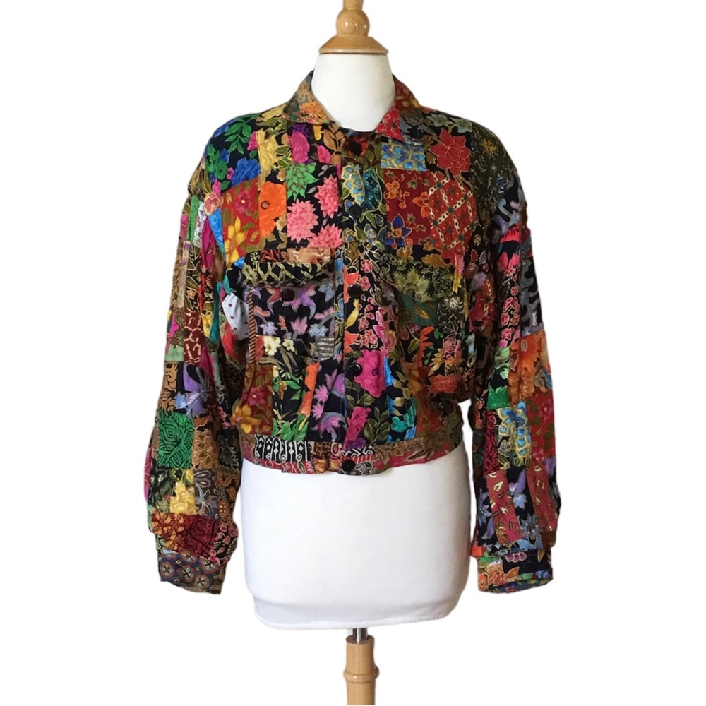 Vintage 80’s Upside Down House Patchwork Floral Jacket